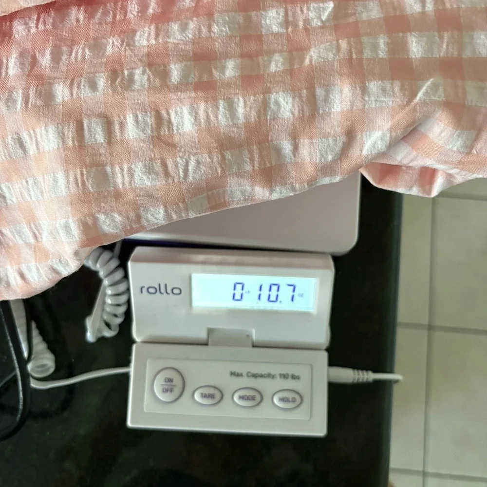 ZESICA Pink White Plaid Gingham Maxi Dress NWT Smocked Tiered Size L - Picture 12 of 12